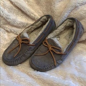 Grey Ugg moccasin style slippers sz. 6